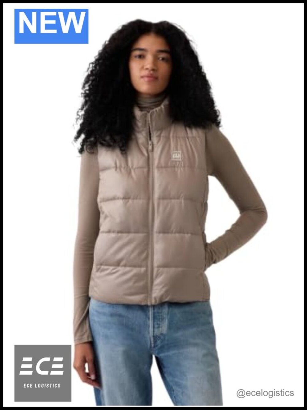 Lightweight Puffer Vest Relaxed Fit Pull On Women's Outerwear